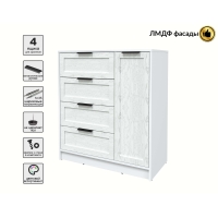 Тумба Тренд КТ-Т90 (Белый платинум ЛДСП/ Дуб полярный ЛМДФ) Ш900 В1020 Г451